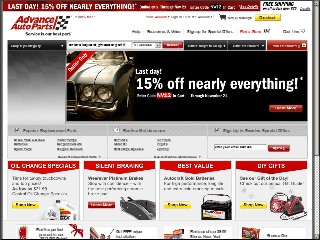 Web site www.advanceautoparts.com, Advance Auto Parts